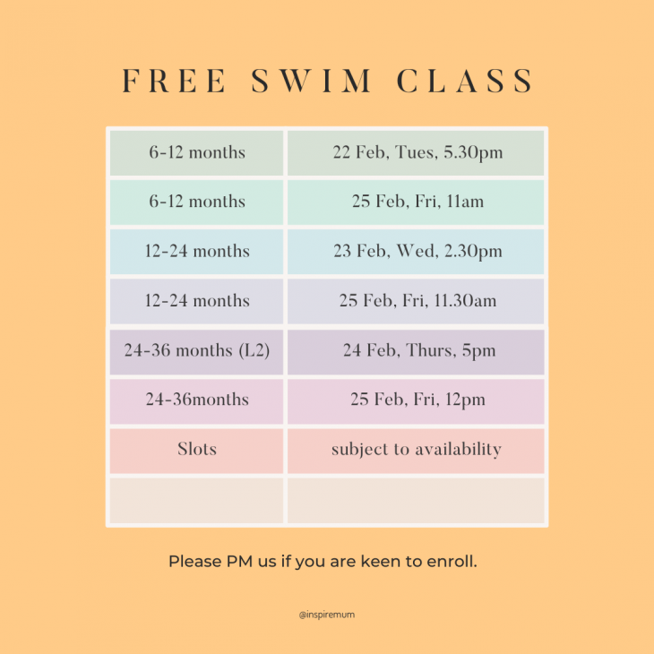 Free Baby & Toddler Swim Class Tickikids Singapore
